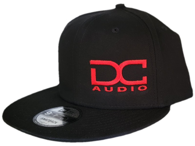 DC AUDIO Black/ Red Snapback DC Audio Hat (9fifty / flatbill)