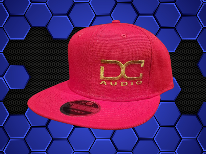DC AUDIO Red / Gold Snapback DC Audio Hat (9fifty / flatbill)