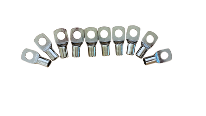 DC Audio 4AWG-10mm Holes Tinned Copper Ring Terminals w/ Heat Shrink Tubing - 10 Pack