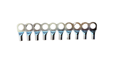 DC Audio 8AWG-10mm Holes Tinned Copper Ring Terminals w/ Heat Shrink Tubing - 10 Pack
