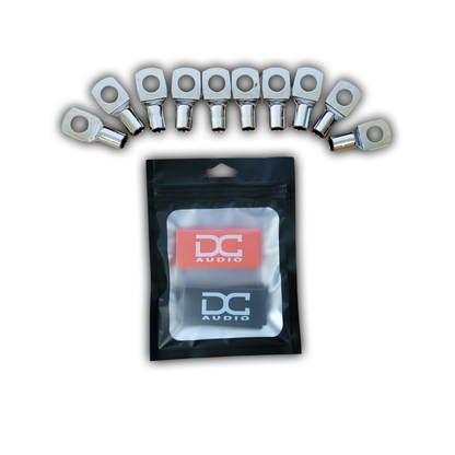 DC Audio 4AWG-10mm Holes Tinned Copper Ring Terminals w/ Heat Shrink Tubing - 10 Pack