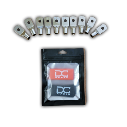 DC Audio 4AWG-6mm Holes Tinned Copper Ring Terminals w/ Heat Shrink Tubing - 10 Pack