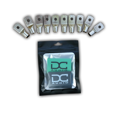 DC Audio 4AWG-6mm Holes Tinned Copper Ring Terminals w/ Heat Shrink Tubing - 10 Pack
