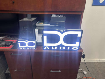 DC Audio Wall Mount or Desktop Light up Sign