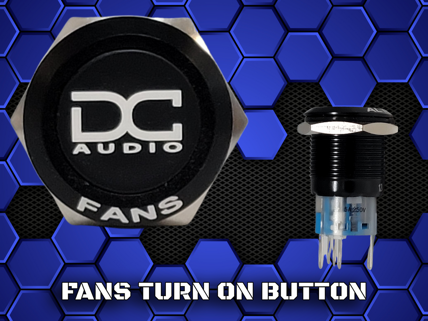 DC Audio Amp Turn On Buttons with Etching