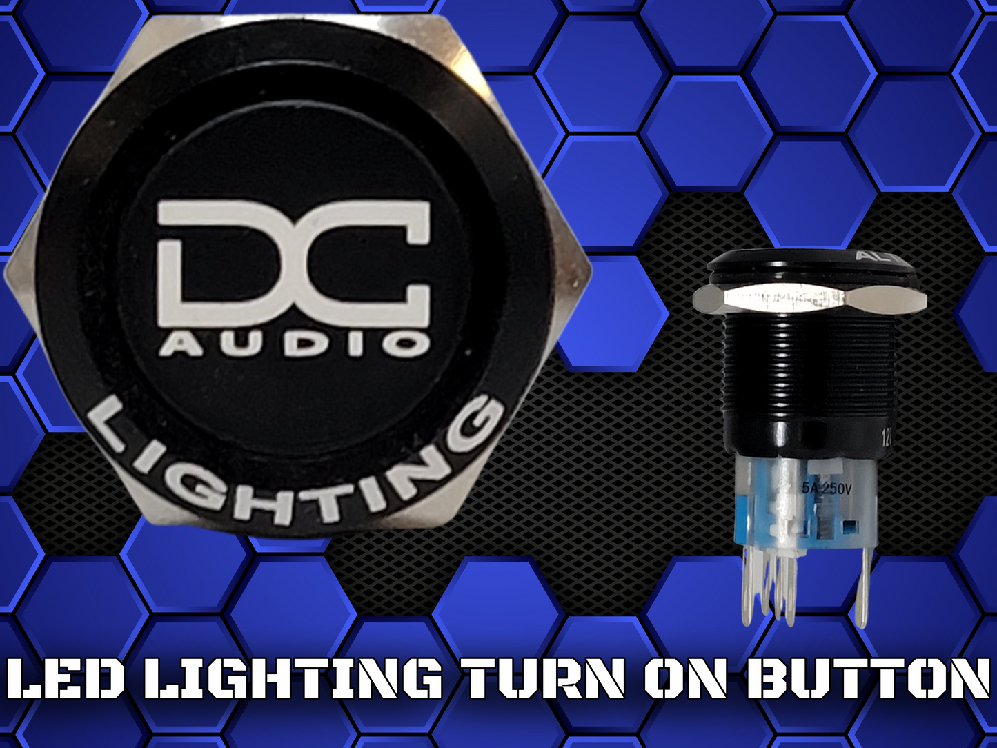 DC Audio Amp Turn On Buttons with Etching